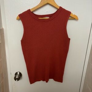 TU brand Sleeveless Ribbed Knit Top - Rust